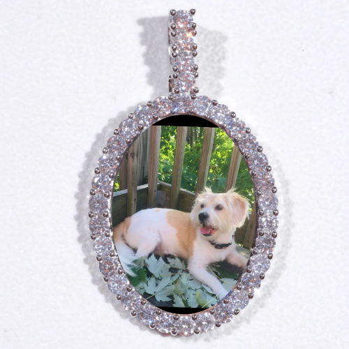 Large 3D Oval Custom Picture Pendant