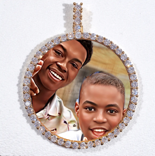 LARGE 3D CIRCLE CUSTOM PICTURE PENDANT