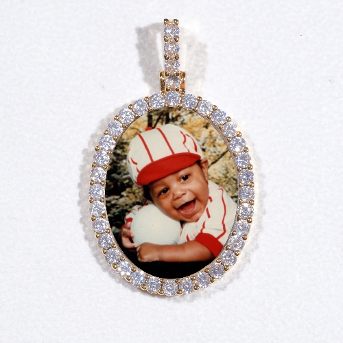3D Oval Custom Picture Pendant