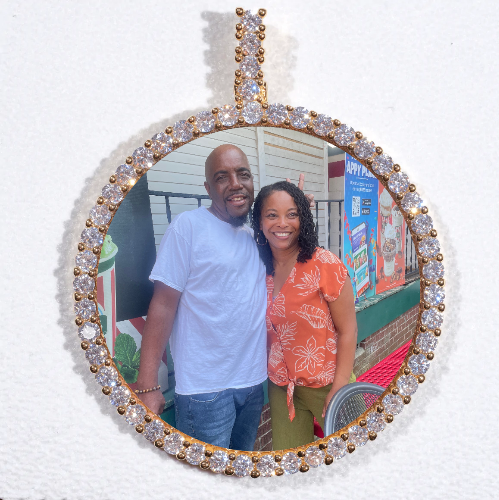 LARGE 3D CIRCLE CUSTOM PICTURE PENDANT
