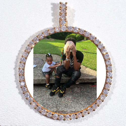 LARGE 3D CIRCLE CUSTOM PICTURE PENDANT