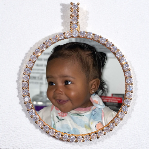 LARGE 3D CIRCLE CUSTOM PICTURE PENDANT
