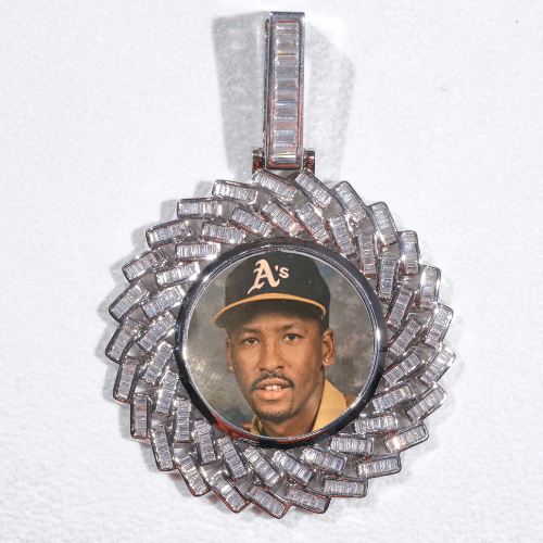 Large 3D Baguette Custom Picture Pendant