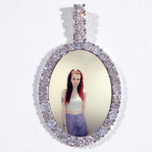 Large 3D Oval Custom Picture Pendant