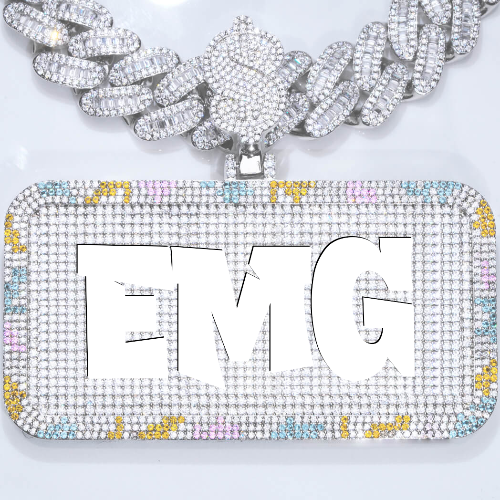CUSTOM LETTER NECKLACE 3D COLORFUL SQUARE