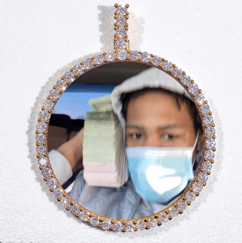 LARGE 3D CIRCLE CUSTOM PICTURE PENDANT
