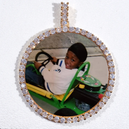 LARGE 3D CIRCLE CUSTOM PICTURE PENDANT