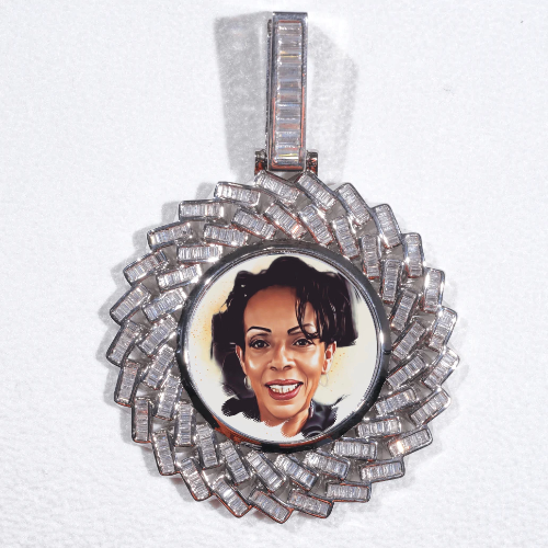 Large 3D Baguette Custom Picture Pendant
