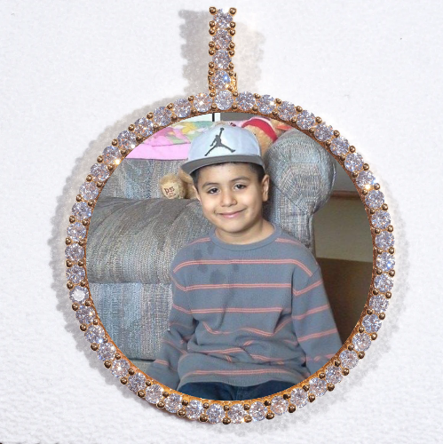 LARGE 3D CIRCLE CUSTOM PICTURE PENDANT