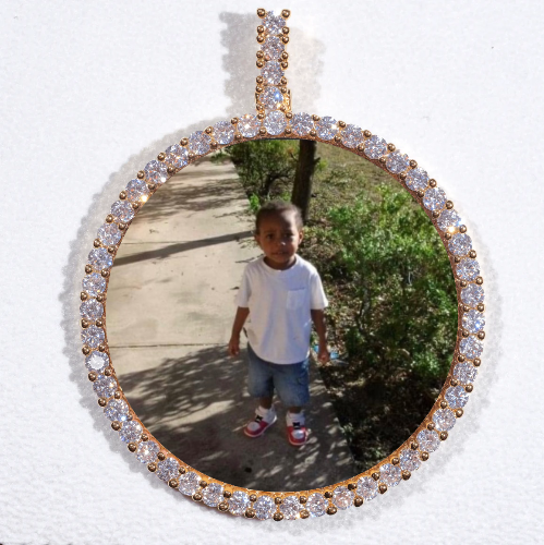 LARGE 3D CIRCLE CUSTOM PICTURE PENDANT