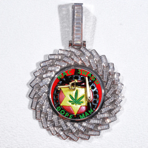 Large 3D Baguette Custom Picture Pendant