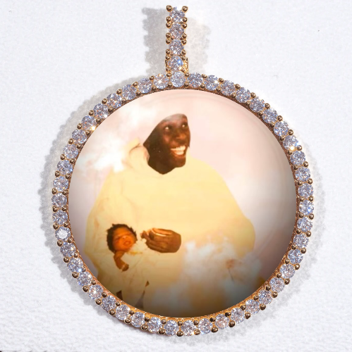 LARGE 3D CIRCLE CUSTOM PICTURE PENDANT