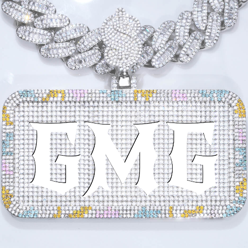 CUSTOM LETTER NECKLACE 3D COLORFUL SQUARE