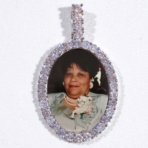 Large 3D Oval Custom Picture Pendant