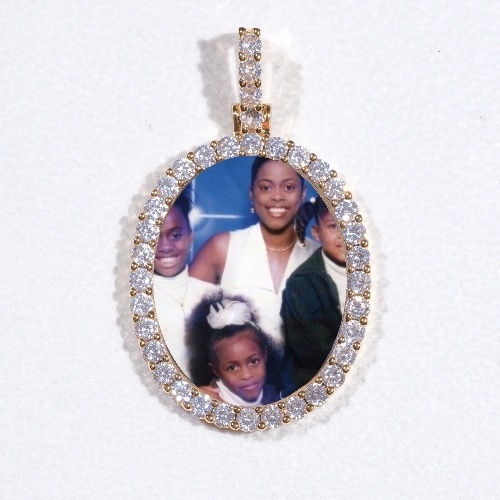 3D Oval Custom Picture Pendant