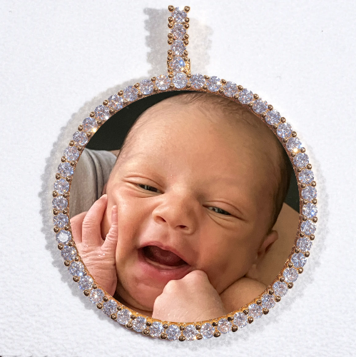 LARGE 3D CIRCLE CUSTOM PICTURE PENDANT
