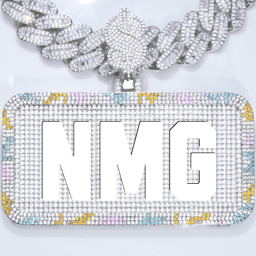 CUSTOM LETTER NECKLACE 3D COLORFUL SQUARE