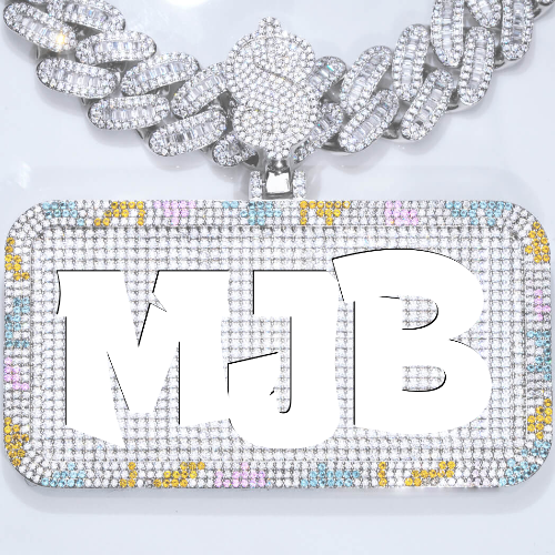 CUSTOM LETTER NECKLACE 3D COLORFUL SQUARE