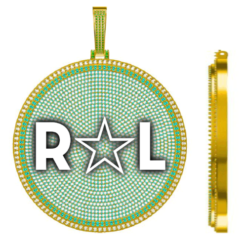 CUSTOM LETTER NECKLACE 3D BIG DISC