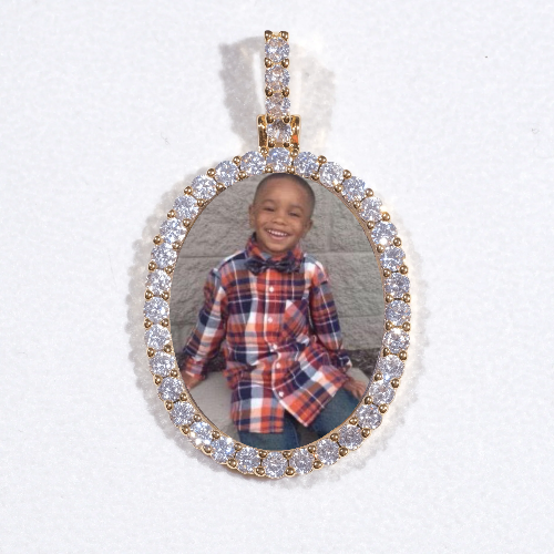3D Oval Custom Picture Pendant
