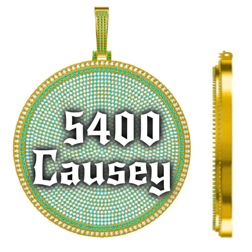 CUSTOM LETTER NECKLACE 3D BIG DISC