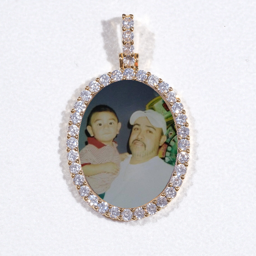 3D Oval Custom Picture Pendant