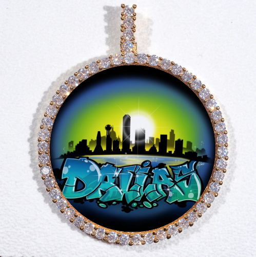LARGE 3D CIRCLE CUSTOM PICTURE PENDANT