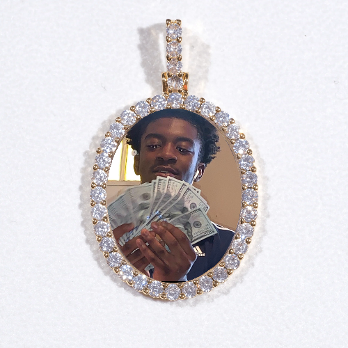3D Oval Custom Picture Pendant