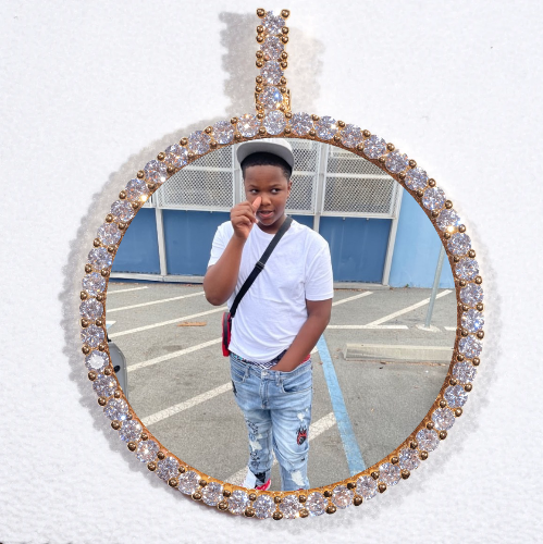 LARGE 3D CIRCLE CUSTOM PICTURE PENDANT