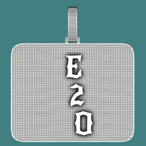 CUSTOM LETTER NECKLACE 3D BIG SQUARE