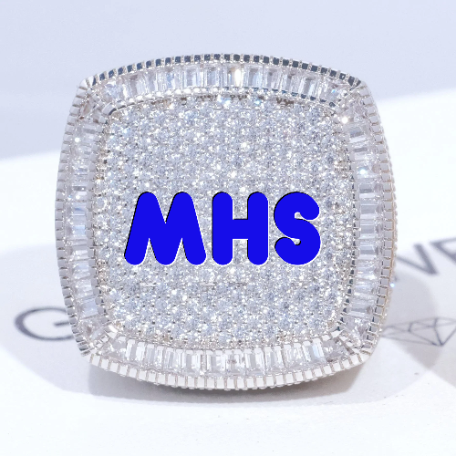 CUSTOM LETTER 3D ICED RING