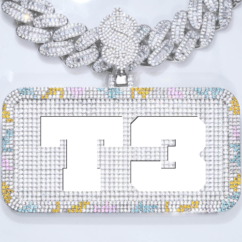CUSTOM LETTER NECKLACE 3D COLORFUL SQUARE