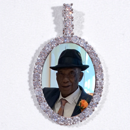 Large 3D Oval Custom Picture Pendant