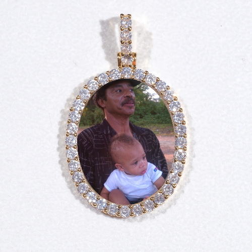 3D Oval Custom Picture Pendant