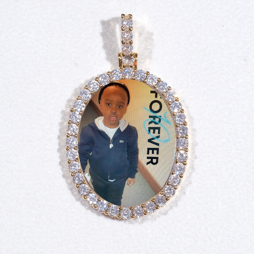 3D Oval Custom Picture Pendant