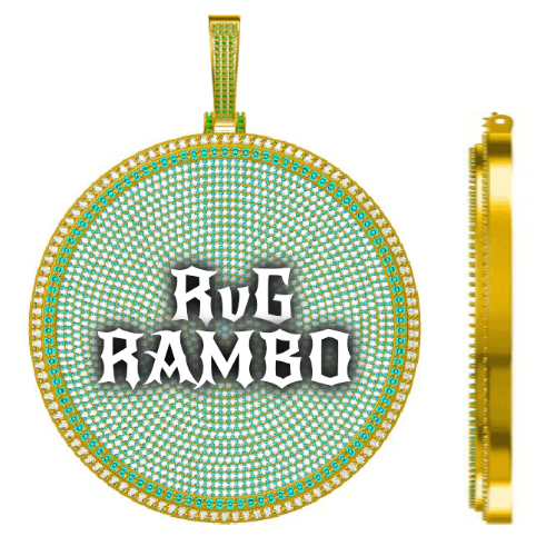 CUSTOM LETTER NECKLACE 3D BIG DISC