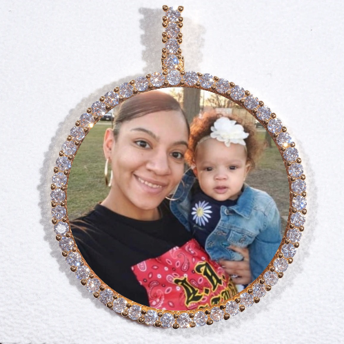 LARGE 3D CIRCLE CUSTOM PICTURE PENDANT