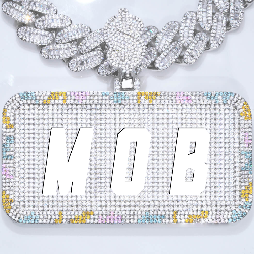 CUSTOM LETTER NECKLACE 3D COLORFUL SQUARE