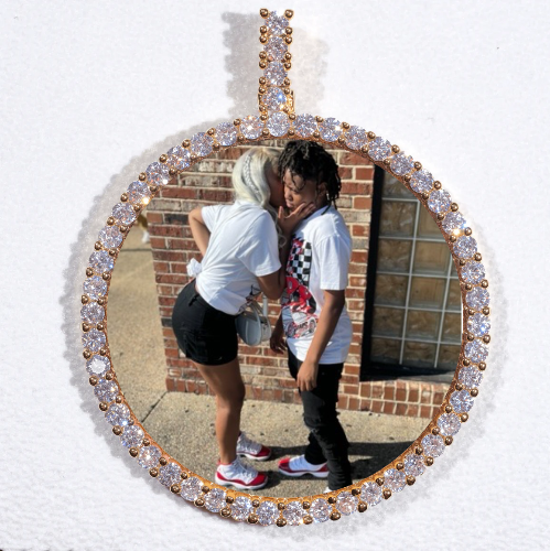 LARGE 3D CIRCLE CUSTOM PICTURE PENDANT