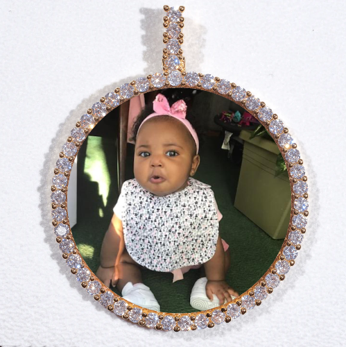LARGE 3D CIRCLE CUSTOM PICTURE PENDANT