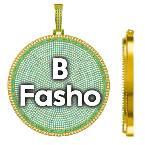 CUSTOM LETTER NECKLACE 3D BIG DISC