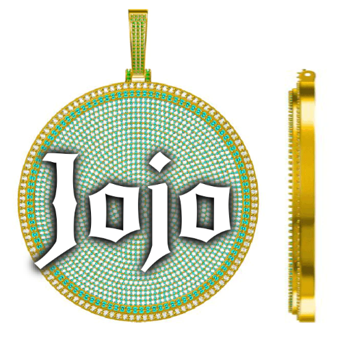 CUSTOM LETTER NECKLACE 3D BIG DISC