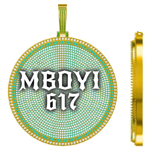 CUSTOM LETTER NECKLACE 3D BIG DISC