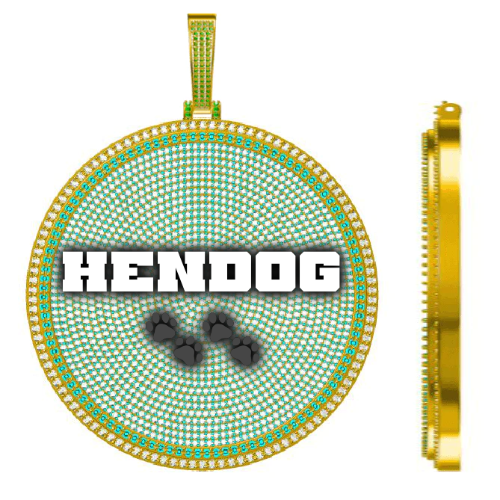 CUSTOM LETTER NECKLACE 3D BIG DISC