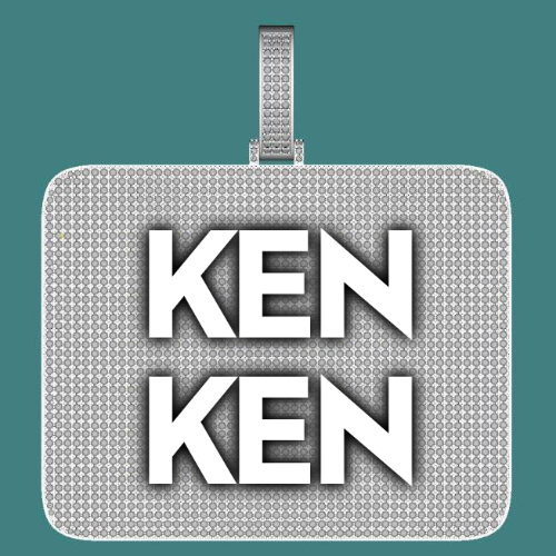CUSTOM LETTER NECKLACE 3D BIG SQUARE