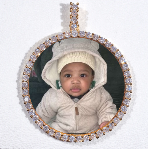 LARGE 3D CIRCLE CUSTOM PICTURE PENDANT