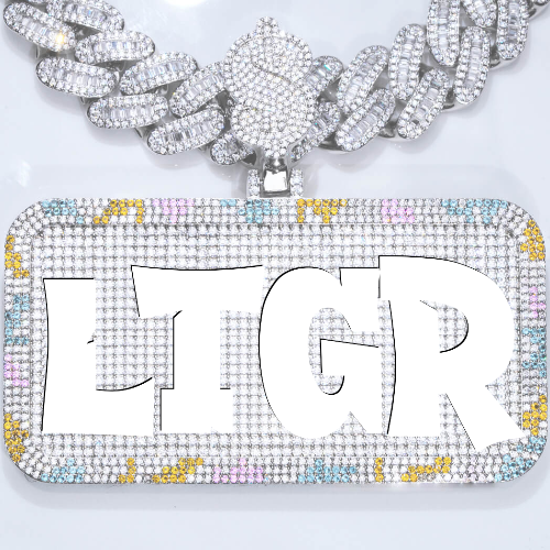 CUSTOM LETTER NECKLACE 3D COLORFUL SQUARE