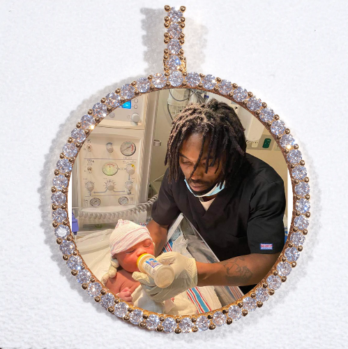 LARGE 3D CIRCLE CUSTOM PICTURE PENDANT