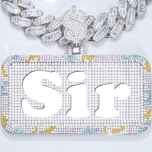 CUSTOM LETTER NECKLACE 3D COLORFUL SQUARE