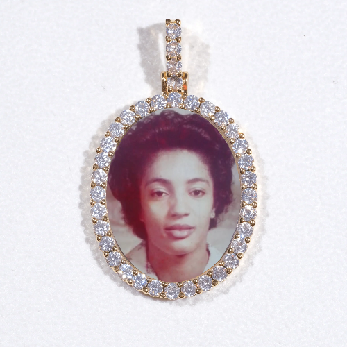 3D Oval Custom Picture Pendant